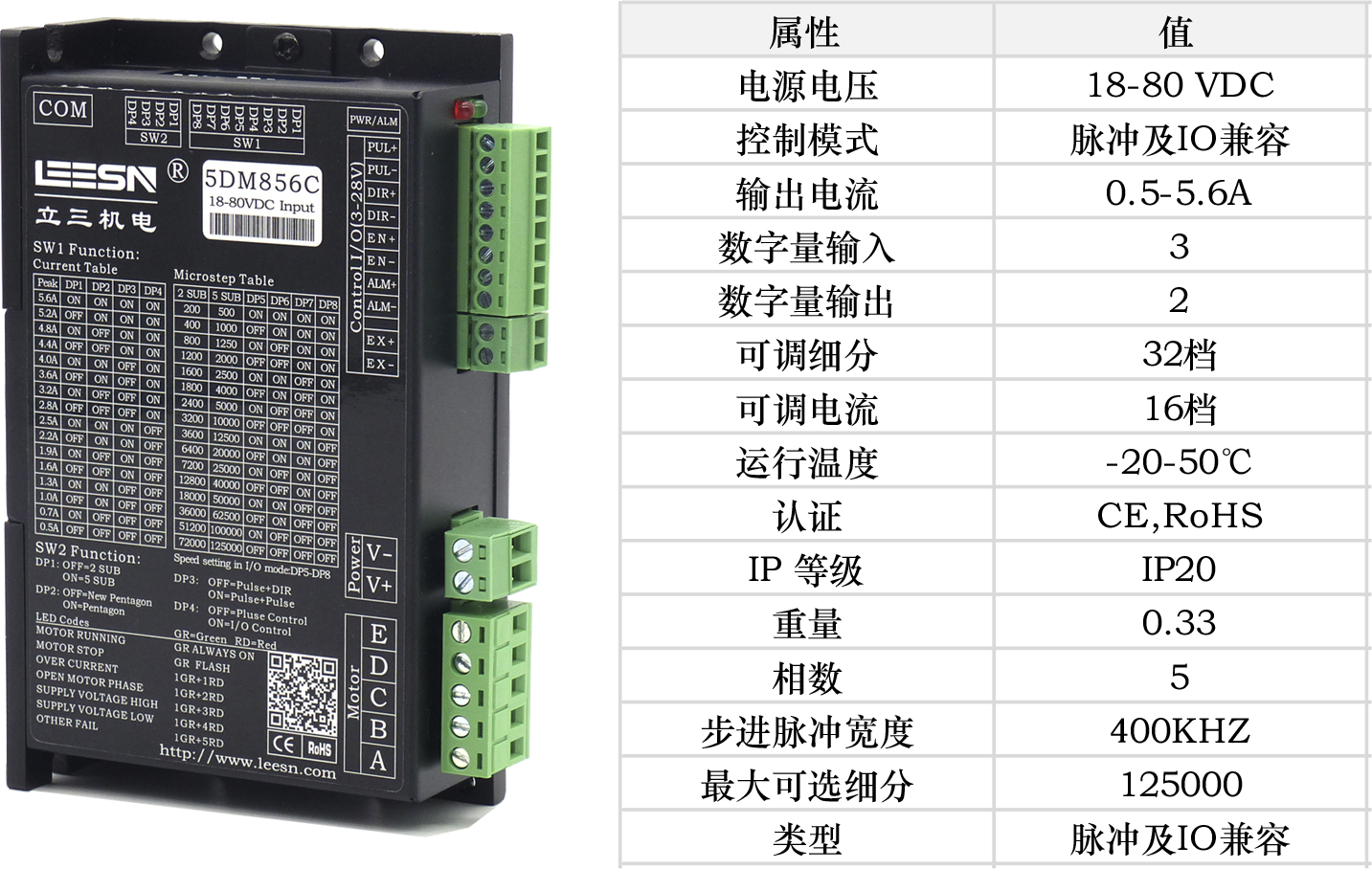 【立三新品】5DM856系列五相步進驅(qū)動器