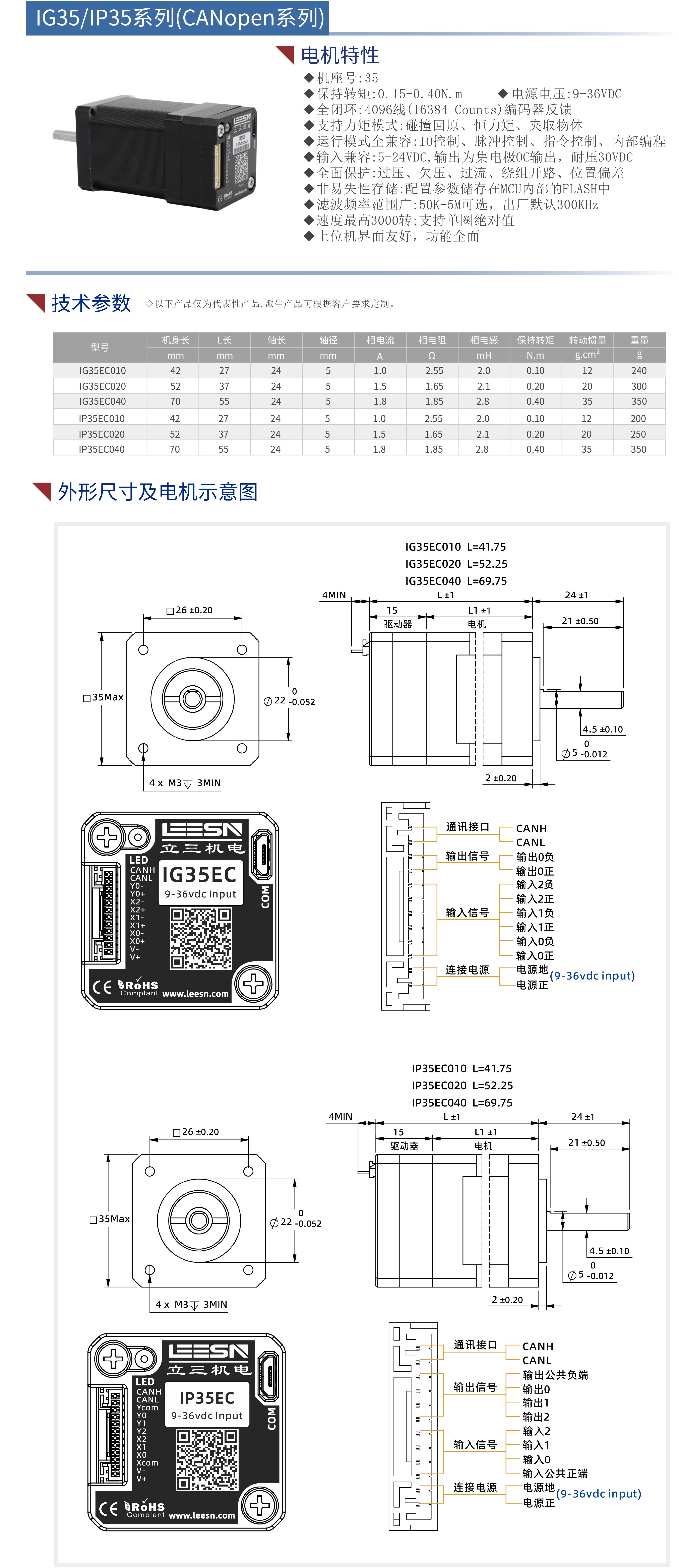 35系列集成式步進(jìn)伺服電機(jī)(CANopen）
